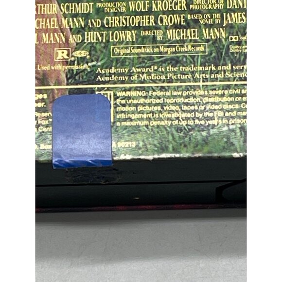 the last of the mohicans Daniel day Lewis VSH tape fox video rated R 1993 READ - Picture 4 of 5